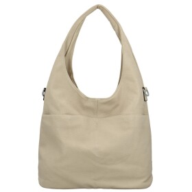 Módní dámská koženková kabelka na rameno Lucyna, krémová