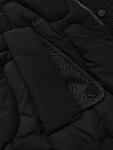 Černá krátká zimní bunda s ozdobnou kapucí S'west (B8261-1) odstíny černé L (40)
