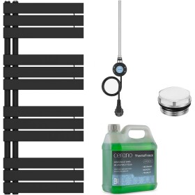 CERANO - Koupelnový elektrický radiátorový set Theo - L/P - WIFI - 600W - černá matná - 1200x500 mm CER-978859