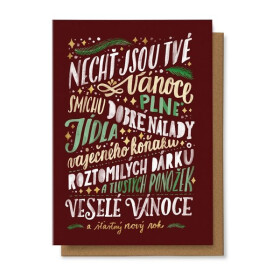 Přání Nechť jsou Tvé Vánoce plné smíchu, dobré nálady, jídla, vaječného koňaku,...