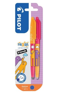 Gumovací roller FriXion Ball 07, Friends Ltd., R., BL, 2ks, růžová/m.oranžová, FRIENDS