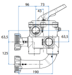 Astralpool Classic Plus boční šesticestný ventil pro filtry Cantabric, Bilbao, RapidPool, Uve, Volcano - připojení 2"