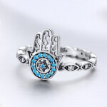 ELENYS Royal Fashion prsten Hamsa symbol ochrany Velikost: 7 (EU: 54-56)