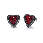 Náušnice Swarovski Elements Dark Angel Ruby - andělská křídla, Červená