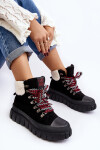 Zateplené boty trapery na tlusté podrážce černé Ralotta 37
