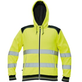 CRV Cerva Mikina KNOXFIELD Hi-Vis HOODIE pánská reflexní žlutá na zip s kapucí 3XL žlutá