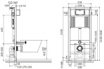 CERSANIT/S - CERSANIT POD. SYSTÉM AQUA 52 PNEU S QF + TLAČÍTKO SQUARE CHROM + WC REA CARLO MINI RIMLESS ČIERNY MAT + SEDADLO S97-062 SQCR MM1