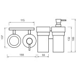 Nimco Keira chrom dávkovač s pohárkem pumpička mosaz KE 2205831KN-T-26 KE 2205831KN-T-26