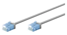 Goobay 74219 šedá / Patch kabel / Cat6A U/UTP / tenký / 0,15 m (74219)