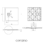 CERANO - Sprchová vanička čtvercová Pablo - SMC/minerální kompozit - strukturovaná bílá matná - 70x70x3 CER-480976