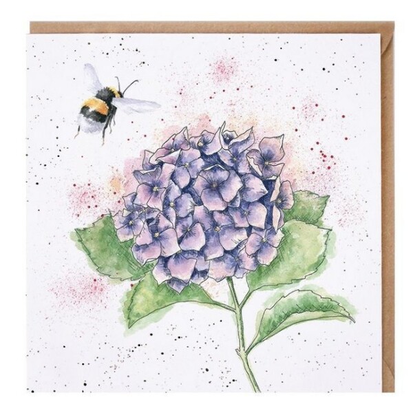 Přání Wrendale Designs The Busy Bee, 15x15 cm - Hortenzie