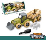 Traktor s přívěsem a zvířaty šroubovací 25 cm