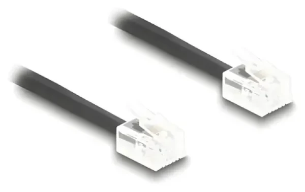DeLock / Spirálový telefonní kabel / RJ11 - RJ11 / 2 m / černý (90202)