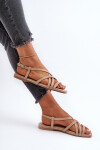 Ploché dámské sandály Big Star NN274012 Beige 36