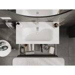 MEXEN/S - Rivel koupelnová skříňka 90 cm s umyvadlem Vela, 2 zásuvky, reliéf , grafit mat/bílá mat - 91A20-09047-2-BFF66-W23M0 91A20-09047-2-BFF66-W23M01