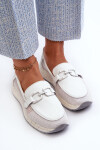 Dámské kožené mokasíny D&A TW210 Bílé 37