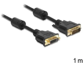 DeLock DVI-D 24+1 černá / Prodlužovací kabel / samec samice / 1 m / pozlacené konektory (83185)