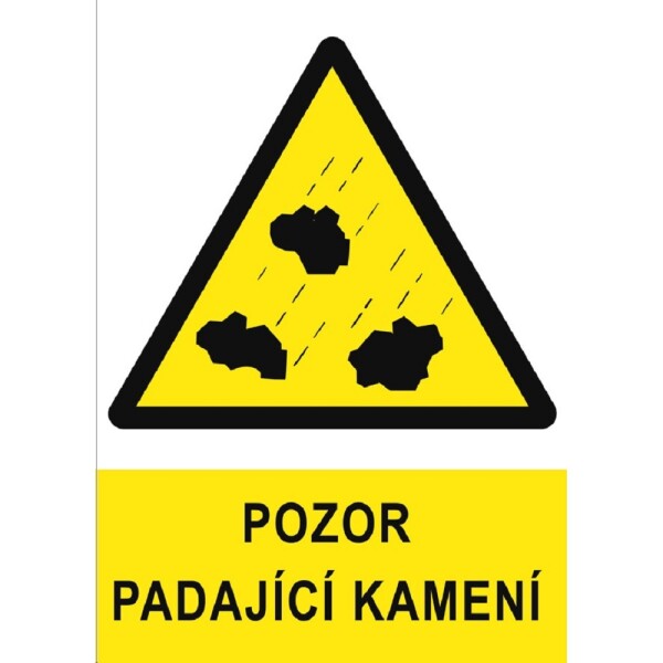 B.t.Pozor padající kamení A4 plast