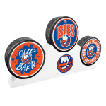 Mustang Puk New York Islanders NHL 3 Puck Podium Set