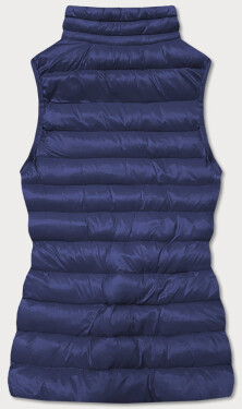 Krátká modrá prošívaná dámská vesta model 16279855 tmavě modrá J.STYLE