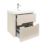 Koupelnová skříňka s umyvadlem a baterií SAT Fusion 57,5x53x45 cm pískově béžová mat SATFUSION260BEUBA SATFUSION260BEUBA