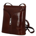 Luxusní dámská kožená crossbody kabelka Katija, hnědá