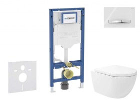 GEBERIT - Duofix Set předstěnové instalace, klozetu Oudee Vortex a sedátka softclose, tlačítko Sigma50, chrom/alpská bílá SANI11CA3177B