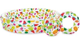 Sada bazén 3 komory 132x28cm + kruh 51cm + míč 51cm ananas 2+