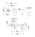 DURAVIT - Wave Umyvadlová baterie pod omítku, 2-otvorová instalace, kartáčovaný bronz WA1070004004