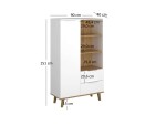 ARTEN (NANO Systems s.r.o.) Regál NEPTUN-1D2S/90 (Bílá/dub kamenný) REGAL-NEPTUN-1D2S-90