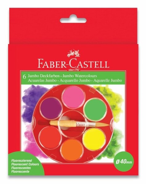 Faber-Castell Faber-Castell, 125006, sada akvarelových vodových barev, 6 neonových barev