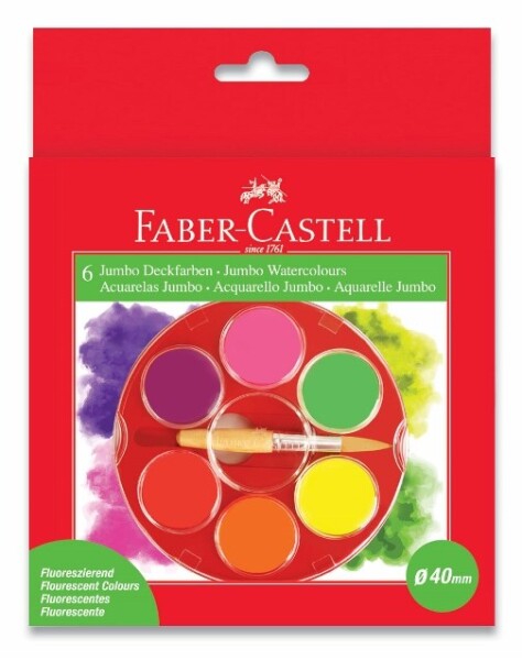 Faber-Castell, 125006, sada akvarelových vodových barev, 6 neonových barev