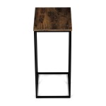 Odkládací stůl, MDF deska, dekor staré dřevo, černý kov