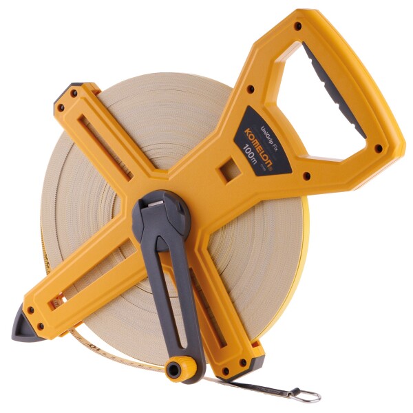 Pásmo měřicí sklolaminátové na vidlici, 100m×13mm, KOMELON KMC 1610