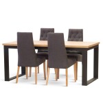 STIMA Jídelní set stůl 970-Ibiza (Dub) VARIANTA PROVEDENÍ: stůl (š/h/v/r) 180 x 90 x 77 cm (+2x 40 cm rozklad) + 6 židlí