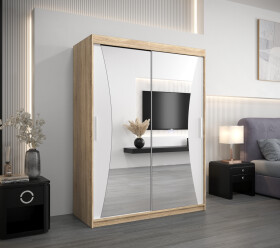 Šatní skříň Abi Mo Dveře: Dub sonoma, Rozměr: 150 cm, Korpus: Bílá