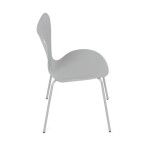 Židle jídelní, šedý plast, čtyřnohá kvová podnož