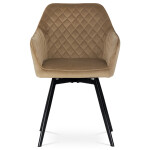 Jídelní židle, potah cappuccino sametová látka, kovové nohy, černý matný lak