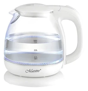 Maestro MR-055 bílá / Rychlovarná konvice / 1100 W / 1 l / sklo (MR-055-WHITE)