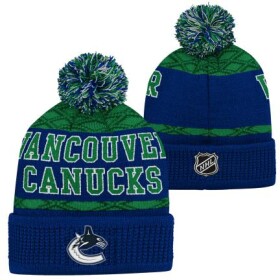 Outerstuff Dětská zimní čepice Vancouver Canucks NHL Puck Pattern Cuffed Pom