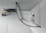 MEXEN/S - Rio sprchový kout čtvrtkruh 90 x 90, dekor, černý + vanička Rio včetně výpustě 863-090-090-70-30-4710