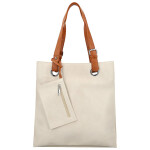 Módní dámská koženková kabelka na rameno Paytona, krémová