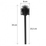 Erga Halika, náhradní WC kartáč se silikonovou hlavou, 34 cm, černá, ERG-YKA-V.WCZ-HALIKA-SILKA-BLK