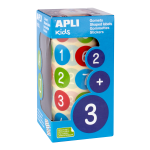 APLI samolepicí číslice, Ø 20 mm, nepermanentní, mix barev