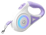 Rojeco Automatické vodítko LED fialové / Vodítko pro psy / Samonavíjecí / 5 m / RGB podsvícení / do 35 kg (RQYS-04 purple)