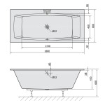 POLYSAN - KVADRA SLIM obdélníková vana 180x80x47cm, bílá 17611S