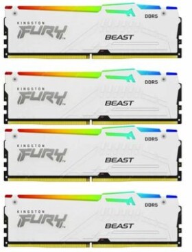 Kingston Fury Beast White RGB 128GB (4x32GB) DDR5 5200MHz / CL40 / DIMM / XMP (KF552C40BWAK4-128)