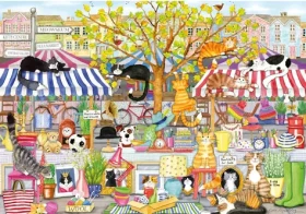 GIBSONS Puzzle Kočičí pouliční trh XXL