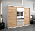 Šatní skříň Abi Ro1 Barva korpusu: Dub Sonoma, Rozměry: 150 cm, Dveře: Bílá