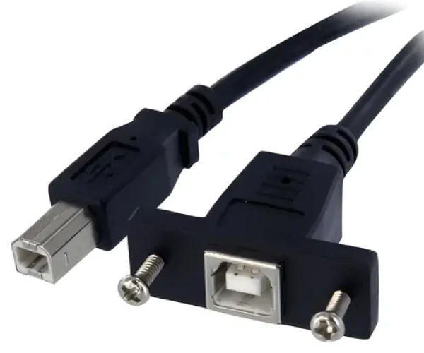 StarTech USB 2.0 kabel s montáží na panel černá / Kabel / USB B samec-samice / 91 cm / 480 Mbit/s (USBPNLBFBM3)